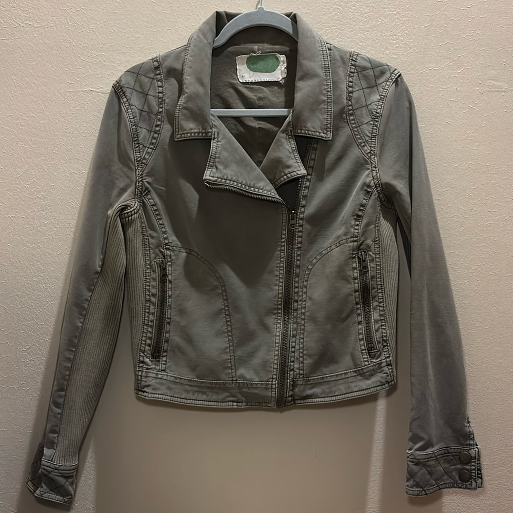 Anthropologie Cotton Blend Moto Jacket, size M